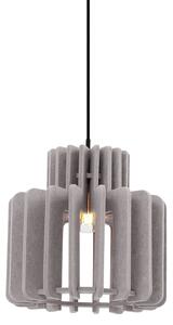 Lampă suspendată retro neagră cu abajur gri-maroniu - Felt