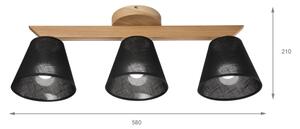 Lustră aplicată Brilagi ANTHONY 3xE14/40W/230V stejar/negru