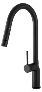 Gamma Vera, baterie pentru chiuvetă înaltă cu gura de scurgere h-550, negru mat, GMA-BV-BK