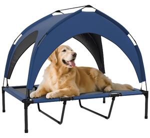 PawHut Pat Înălțat Racoritor pentru Câini, Design Portabil, Ideal pentru Vară, cu Plasă Respirabilă, 106x76x94cm, Albastru Închis | Aosom Romania
