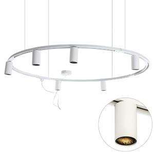 Sistem modern de iluminat pe șină suspendat cu 6 spoturi albe monofazate GU10 50mm - Iconic Ruby Honey