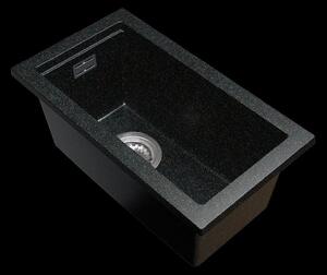 Gamma Decor 2850, chiuvetă granit cu 1 compartiment 280x500x207 mm, negru cu puncte aurii, GMA-ZLE000177