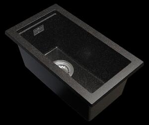 Gamma Decor 2850, chiuvetă granit cu 1 compartiment 280x500x207 mm, negru cu pete, GMA-ZLE000161