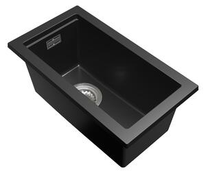 Gamma Decor 2850, chiuvetă granit cu 1 compartiment 280x500x207 mm, negru, GMA-ZLE000154