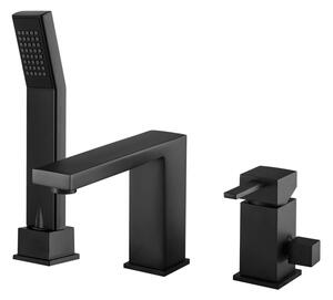 Gamma Caro Cuadro, baterie baie cu 3 orificii, negru mat, GMA-BCC3O-BK