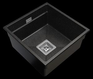 Gamma Decor 4445, chiuvetă granit cu 1 compartiment 440x450x215 mm, negru cu pete, GMA-ZLE000130