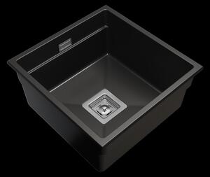 Gamma Decor 4445, chiuvetă granit cu 1 compartiment 440x450x215 mm, negru, GMA-ZLE000128
