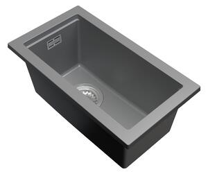 Gamma Decor 2850, chiuvetă granit cu 1 compartiment 280x500x207 mm, gri, GMA-ZLE000162