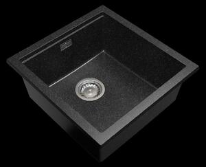 Gamma Decor 4850, chiuvetă granit cu 1 compartiment 480x500x215 mm, negru cu pete, GMA-ZLE000176
