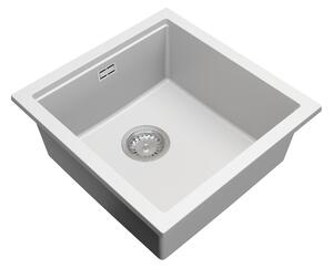 Gamma Decor 4850, chiuvetă granit cu 1 compartiment 480x500x215 mm, alb, GMA-ZLE000165