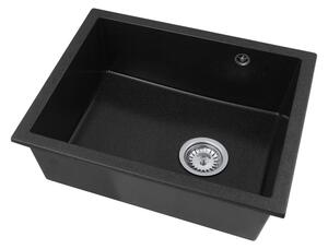Gamma Decor 5040, chiuvetă granit cu 1 compartiment 560x460x180 mm, negru cu patate, GMA-ZLE000081