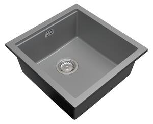 Gamma Decor 4850, chiuvetă granit cu 1 compartiment 480x500x215 mm, gri, GMA-ZLE000166