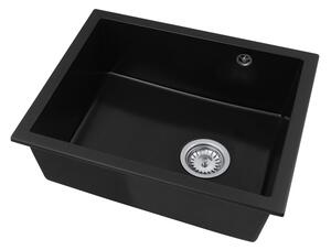 Gamma Decor 5040, chiuvetă granit cu 1 compartiment 560x460x180 mm, negru, GMA-ZLE000001