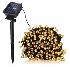 Șir de luminițe solare de Crăciun în culori calde - 100 LED-uri - 11,8 metri