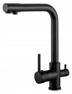 Baterie Gamma Side, chiuvetă înaltă cu racord la filtrul de apă h-330, negru mat, GMA-BSEF-BK