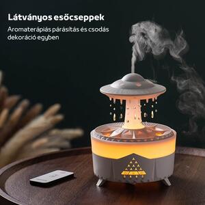 Difuzor de aromaterapie în formă de picătură de ploaie colorată, cu lumini colorate, picături de apă, telecomandă și temporizator