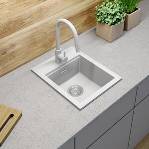 Gamma Modern 4050, chiuvetă granit cu 1 compartiment 400x500x180 mm, alb, GMA-ZM-4050-WH