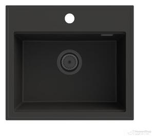 Gamma Modern 5055, chiuveta granit cu 1 compartiment 560x500x210 mm, negru, GMA-ZM-55-BK