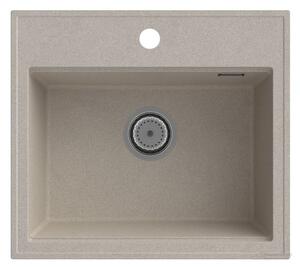 Gamma Modern 5055, chiuveta granit cu 1 compartiment 560x500x210 mm, bej, GMA-ZM-55-B