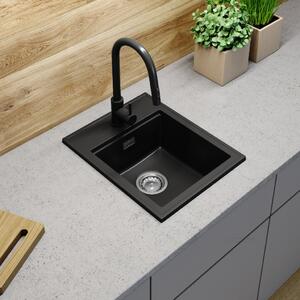 Gamma Modern 4050, chiuveta granit cu 1 compartiment 400x500x180 mm, negru, GMA-ZM-4050-BK