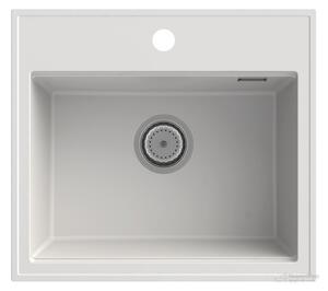Gamma Modern 5055, chiuvetă granit cu 1 compartiment 560x500x210 mm, alb, GMA-ZM-55-WH