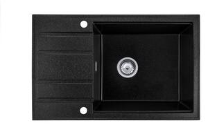 Gamma Modern 8010, chiuveta granit cu 1 compartiment 800x500x210 mm, negru, GMA-ZM-8010-BK