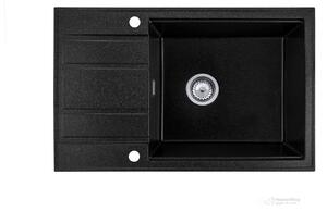 Gamma Modern 8010, chiuvetă granit cu 1 compartiment 800x500x210 mm, negru cu pete, GMA-ZM-8010-BP