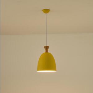Lustră pe cablu 1xE27/15W/230V galben pr. 23 cm