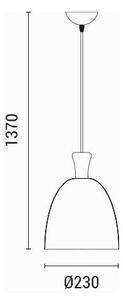 Lustră pe cablu 1xE27/15W/230V galben pr. 23 cm