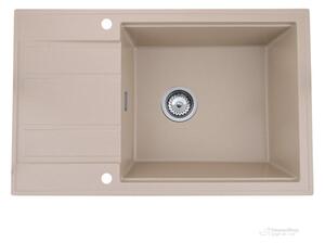 Gamma Modern 8010, chiuveta granit cu 1 compartiment 800x500x210 mm, bej, GMA-ZM-8010-B