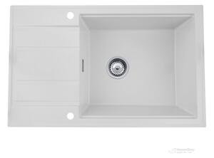 Gamma Modern 8010, chiuvetă granit cu 1 compartiment 800x500x210 mm, alb, GMA-ZM-8010-WH