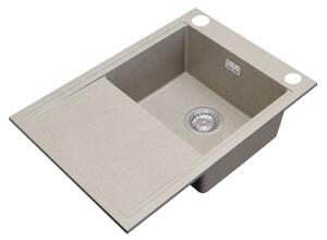 Gamma Design 7050, chiuvetă granit cu 1 compartiment 700x480x205 mm, bej, GMA-ZLE000126