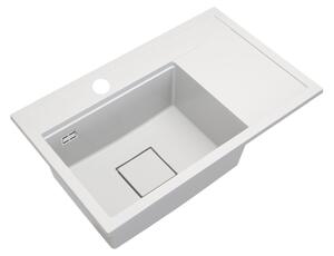 Gamma Quadro 8151, chiuvetă granit cu 1 compartiment 800x500x220 mm, alb, GMA-ZLE000183