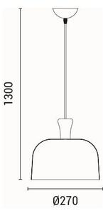 Lustră pe cablu 1xE27/15W/230V alb pr. 27 cm