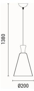 Lustră pe cablu 1xE27/15W/230V galben pr. 20 cm