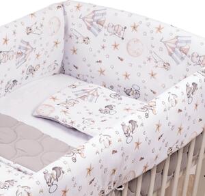 Lenjerie patut Maxi cu aparatori laterale matlasate pentru pat 120x60 cm Kidizi Circus