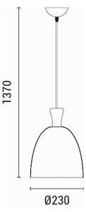 Lustră pe cablu 1xE27/15W/230V gri pr. 23 cm