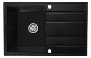 Gamma Modern 8050, chiuvetă granit cu 1 compartiment 790x500x210 mm, negru, GMA-ZM-8050-BK