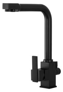 Gamma Nook, robinet de chiuvetă înalt cu racord pentru filtru de apă, negru mat, GMA-BNKF-BK