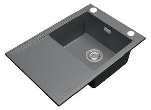 Gamma Design 7050, chiuvetă granit cu 1 compartiment 700x480x205 mm, gri, GMA-ZLE000132