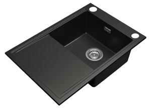 Gamma Design 7050, chiuvetă granit cu 1 compartiment 700x480x205 mm, negru, GMA-ZLE000129