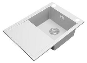 Gamma Design 7050, chiuvetă granit cu 1 compartiment 700x480x205 mm, alb, GMA-ZLE000137