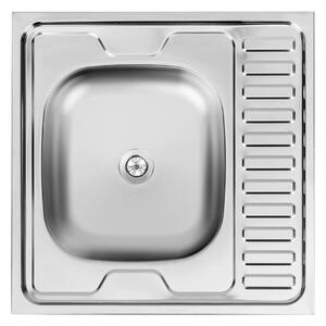 Kuchinox 60, chiuvetă din oțel inoxidabil cu 1 compartiment cu scurgere scurtă 600x600x160 mm, oțel, LAV-SK6_013T