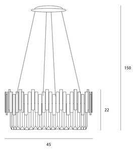Lustră pe cablu MAXLIGHT P0368 TREND 8xE14/40W/230V d. 45 cm auriu