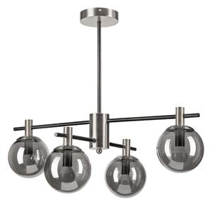 Lustră pe tijă LILOU 4xE14/5W/230V crom mat/fumuriu