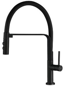 Kuchinox Siluetto, baterie chiuvetă înaltă cu braț elastic, negru mat, LAV-BQU_B78D