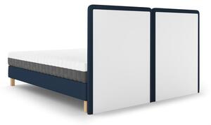Pat matrimonial 180x200 cm albastru închis tapițat cu somieră Lotus – Mazzini Beds