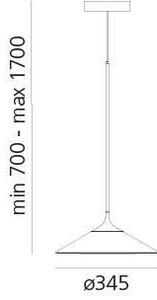 Lustră LED dimabilă pe cablu Artemide 0352030A ORSA LED/20W/230V 3000K d. 24,5 cm