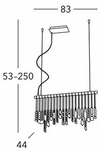 Lustră de cristal pe cablu Kolarz 104.85.5 STRETTA 5xG9/40W/230V crom lucios