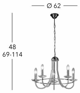 Kolarz 330.85.8C - Candelabru cristal IMPERIAL 5xE14/60W/230V auriu